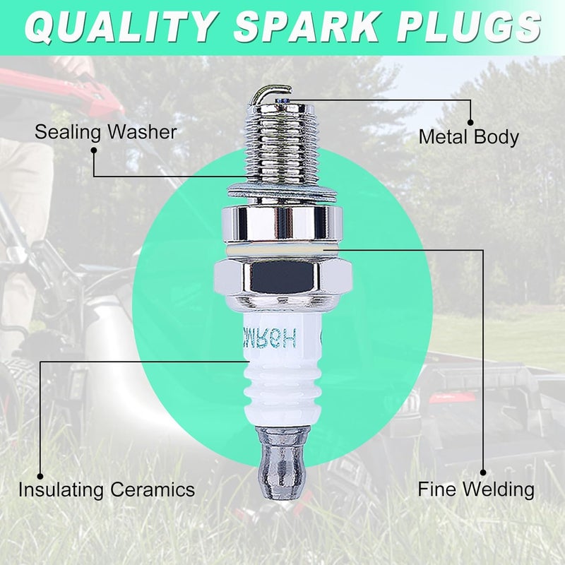 Adefol 12 Pack CMR6H Spark Plugs, Spark Plug for Stihl FS40 FS40C FS56 FS56RC FS90 FS90R FS100 FS110 HL90 HL110 HT100 KM90 Trimmer Weedeater BR500 BR550 BR600 Blower, CMR6H Spark Plug for NGK 3365 - Image 4